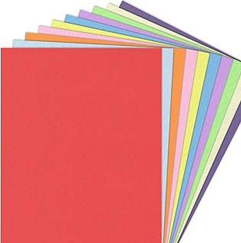 100 Blatt - 120g A4 Tonpapier Bunt, Bastelpapier Buntes Papier Druckerpapier - 10 Farben