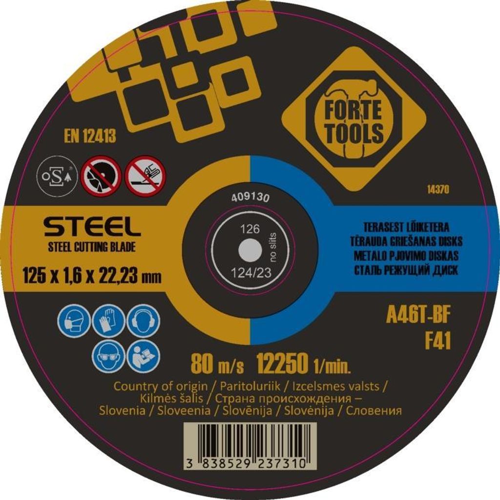 Disco Da Taglio Forte Tools 125X1,6X22Metal Immagine del prodotto 