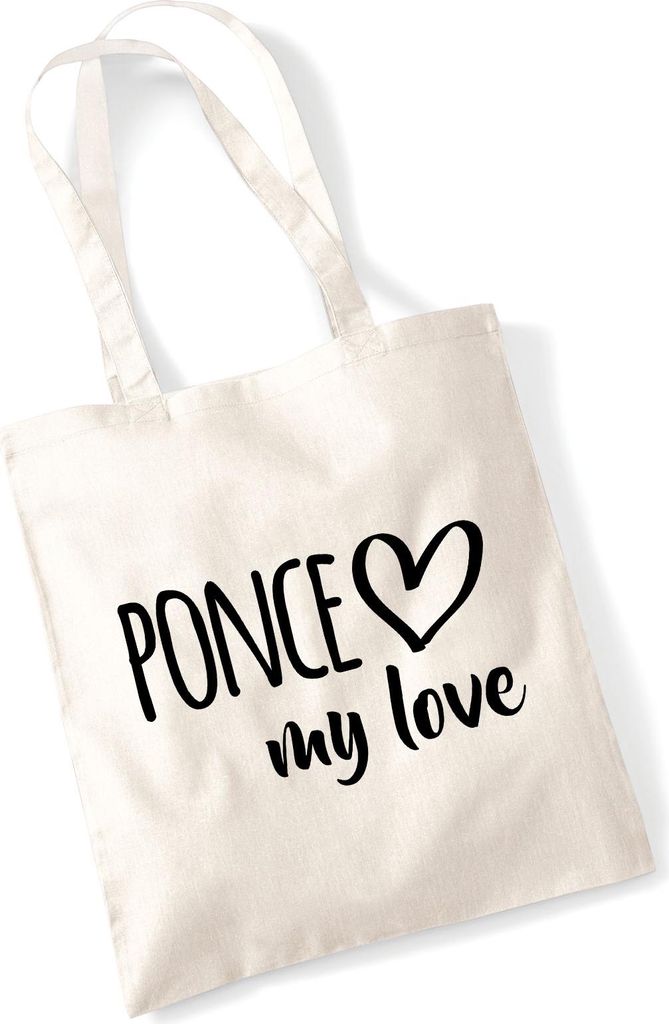 Huuraa Jutebeutel Ponce my love 10 Liter Natural Baumwolle Tasche Geschenkidee