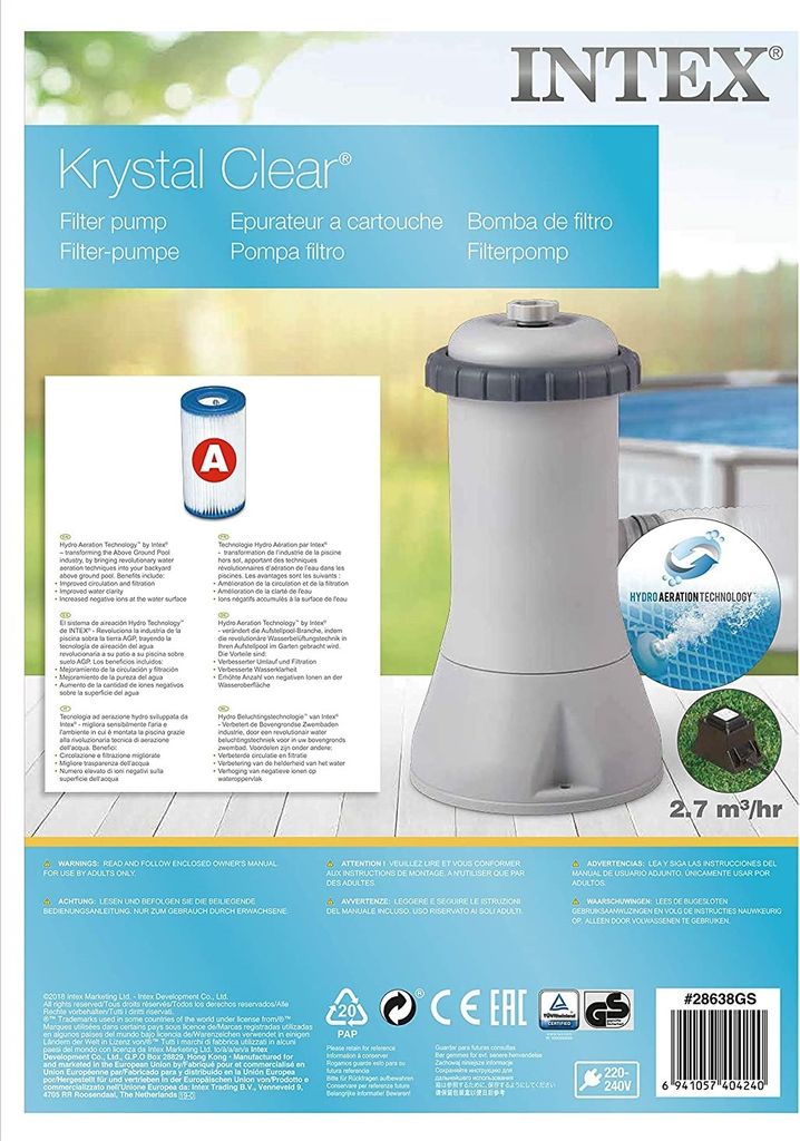 Intex Kartuschenfilterpumpe 2271 L/h 28604GS Produktbild 15