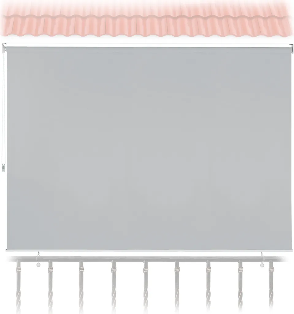 Store Vertical Gris pour Balcon, Brise-vue à Cordelette Anti-Regard UV