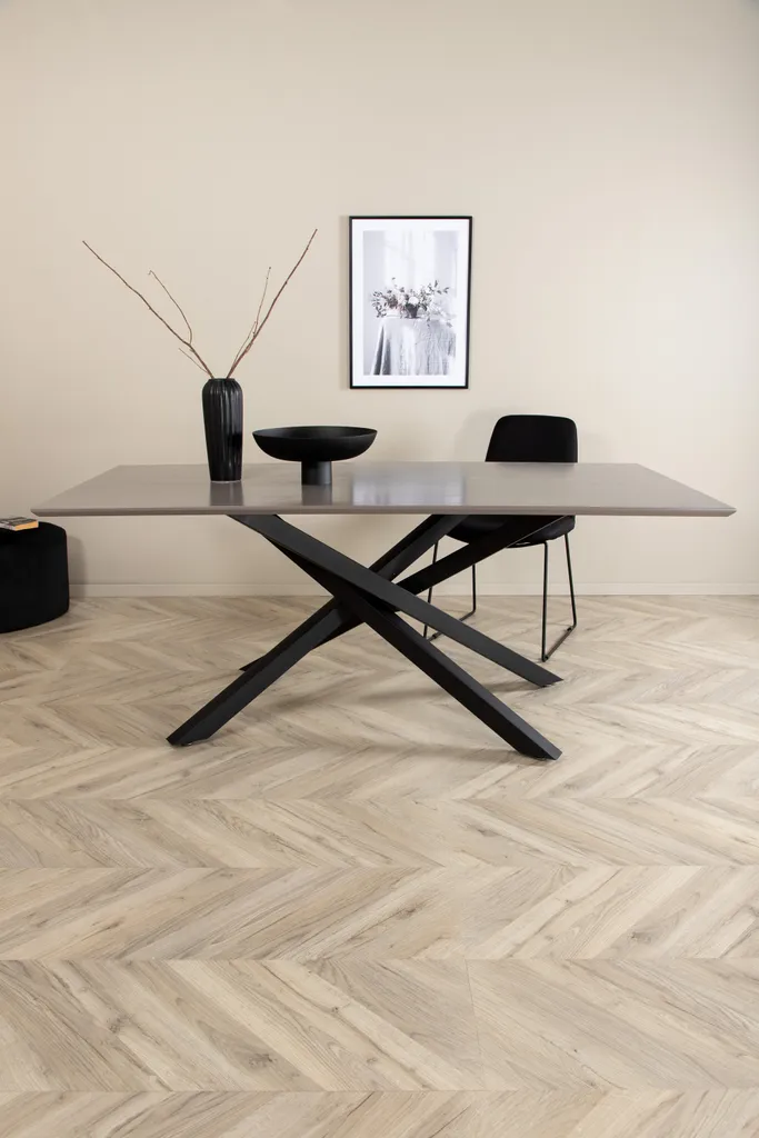 Table de repas 90x180cm grise Pippi idéale pour vos réceptions
