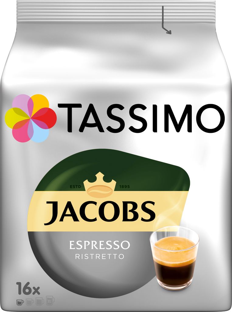 Tassimo Jacobs Espresso Ristretto | 16 T Discs, Kaffeekapseln