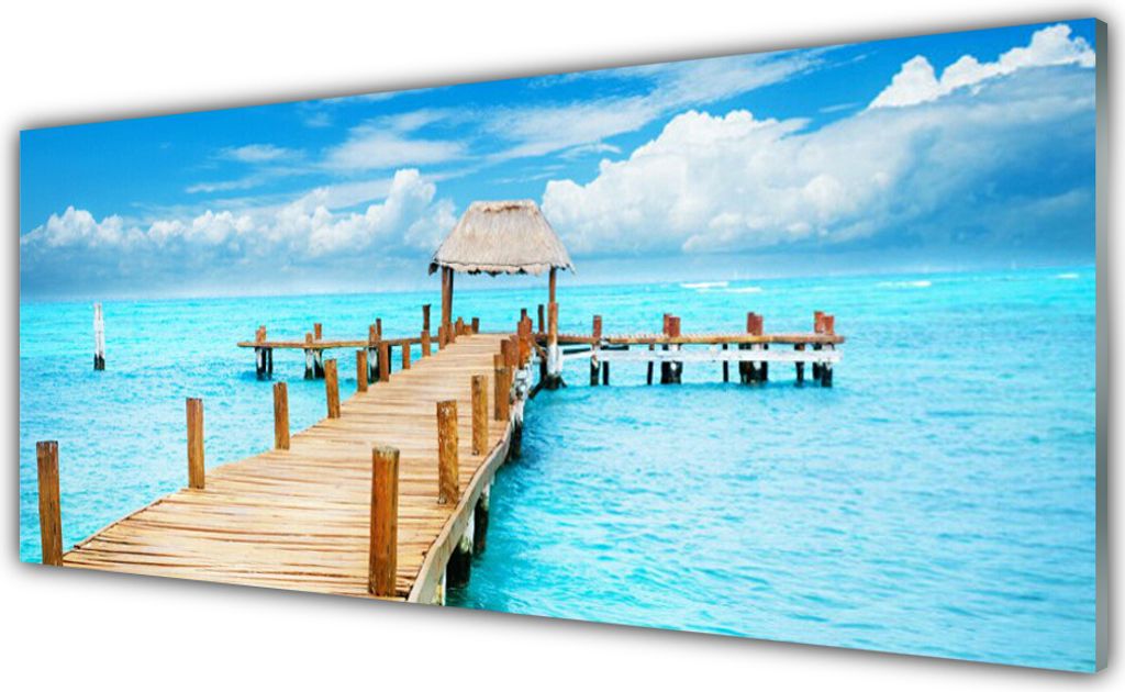 Küchenrückwand aus Glas 125x50cm Spritzschutz Brücke Meer Architektur