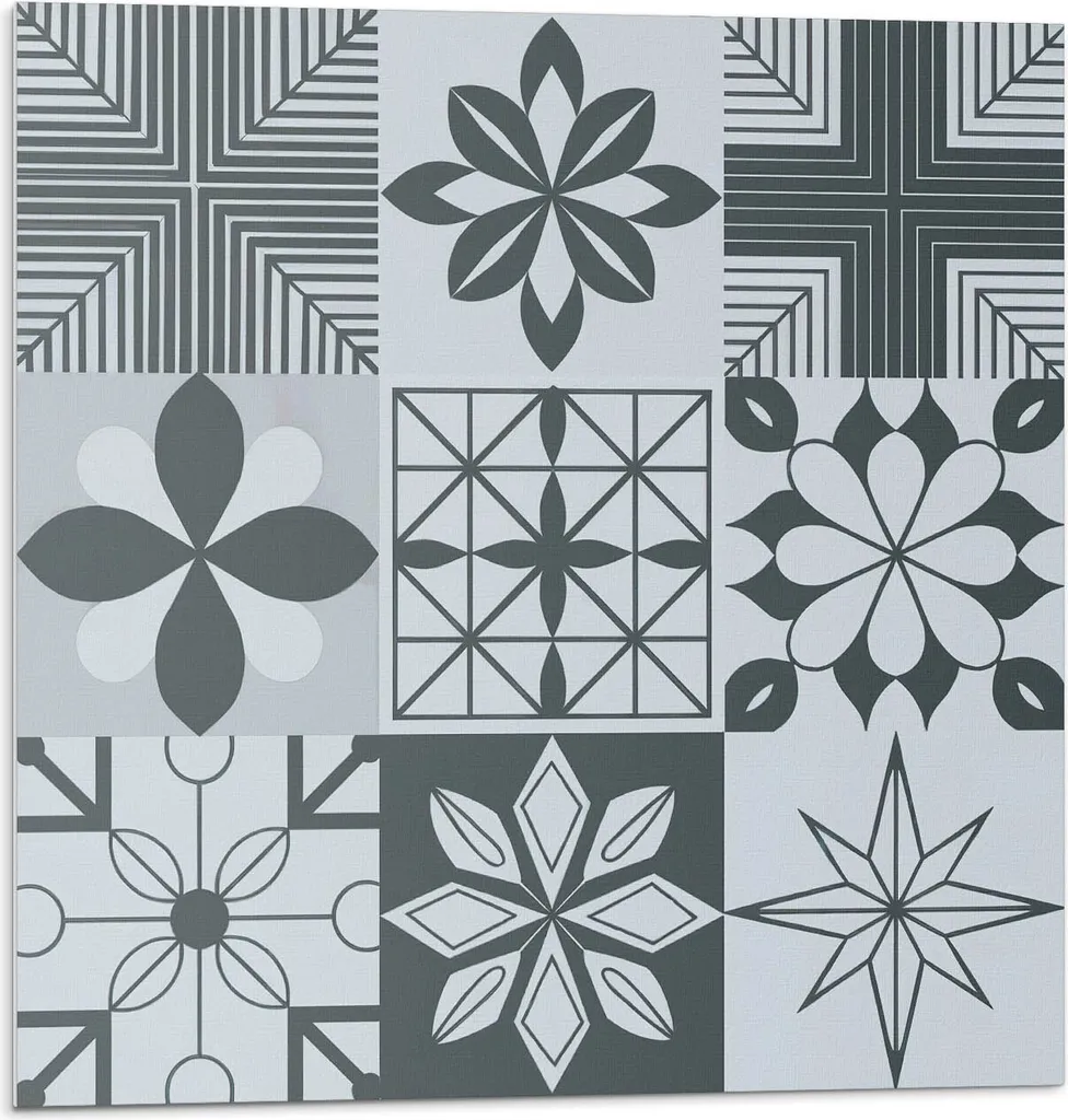Piastrelle Autoadesive 3D Mosaico Geometrico 30x30 cm - 9 Pezzi PVC