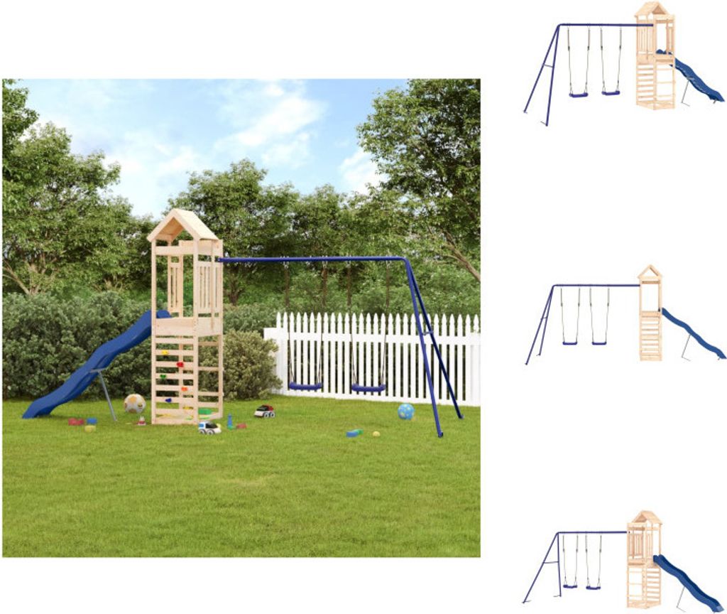 vidaXL Spielturm Massivholz Kiefer - Schaukeln & Spieltürme