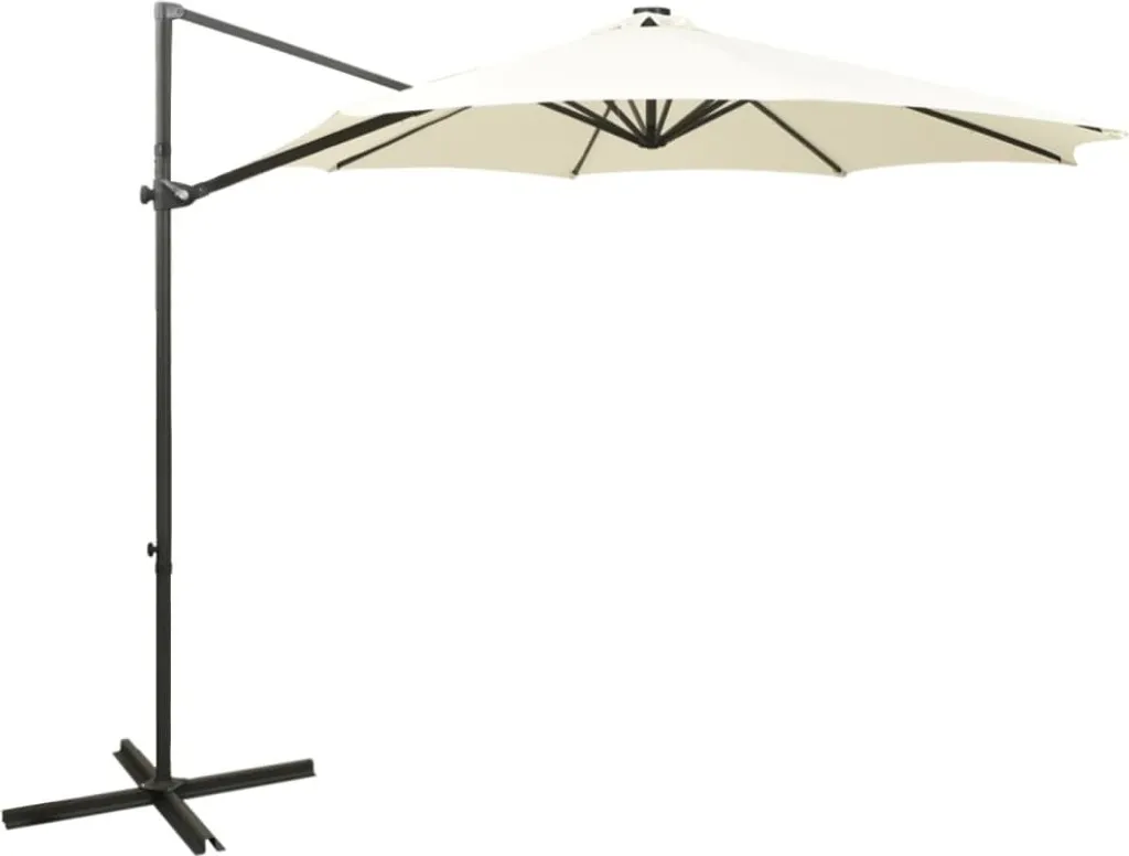 Grand parasol pour terrasse avec LED sable 300 cm pour vos soirées