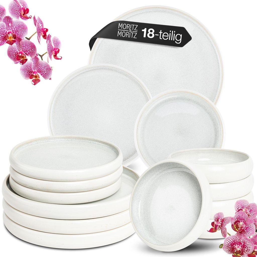 Moritz & Moritz SOLID UNI creme Geschirrset 18 tlg. Produktbild 
