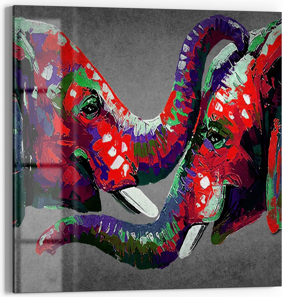 DEQOART Magnettafel Glas 30x30 cm 'Bunte Verbundenheit' beschreibbar Whiteboard Küche