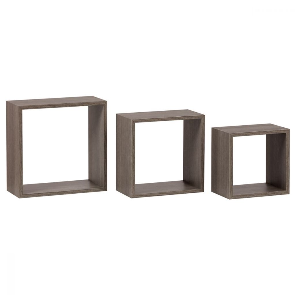 Wandregal, Set 3 PCs, MDF, 3D -Nachbildung Oak Sonoma Dunkel, in Folie gepackt - p -008 Sohn