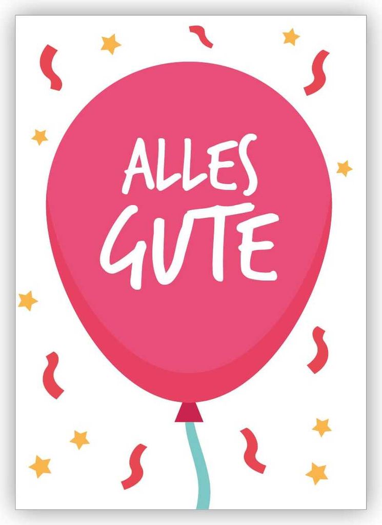 Fröhliche Luftballon Geburtstagskarte: Alles Gute