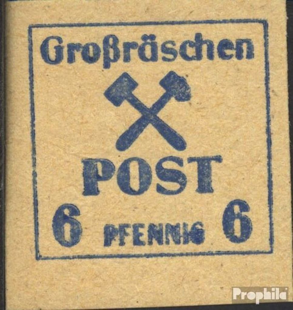 Briefmarken Großräschen 1945 Mi 34y dickes Papier postfrisch Schlägel und Eisen