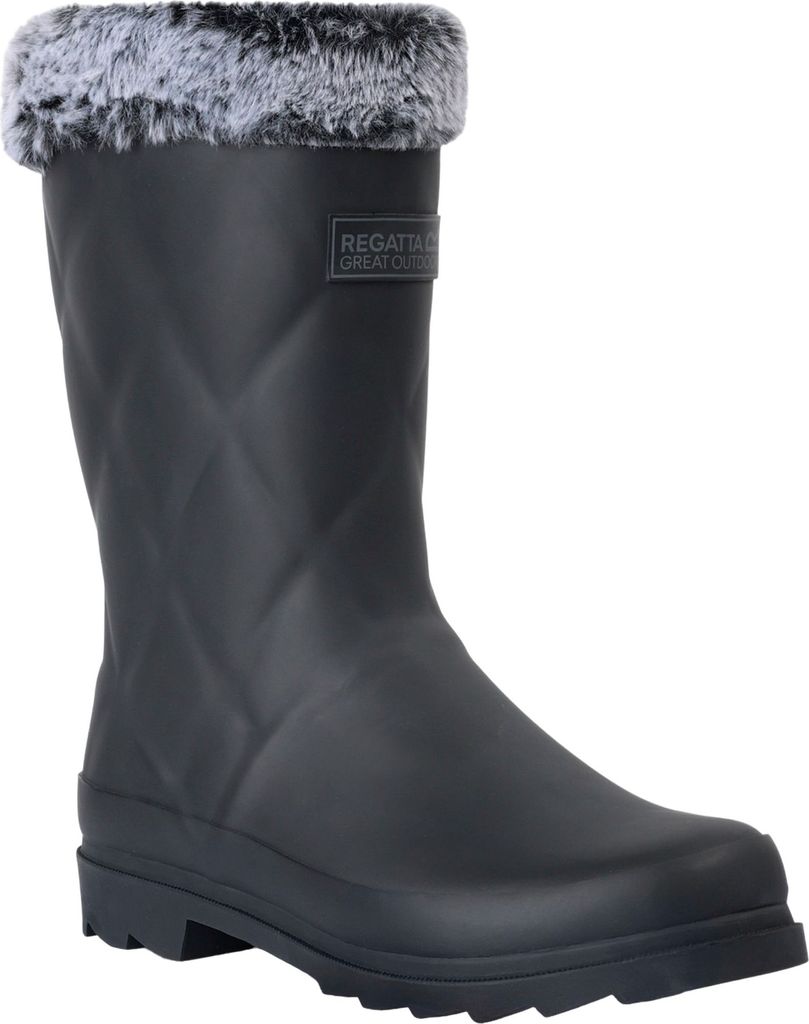 Regatta - Damen Gummistiefel "Luxley", Kunstfell gefüttert RG11176 (36 EU) (Schwarz)