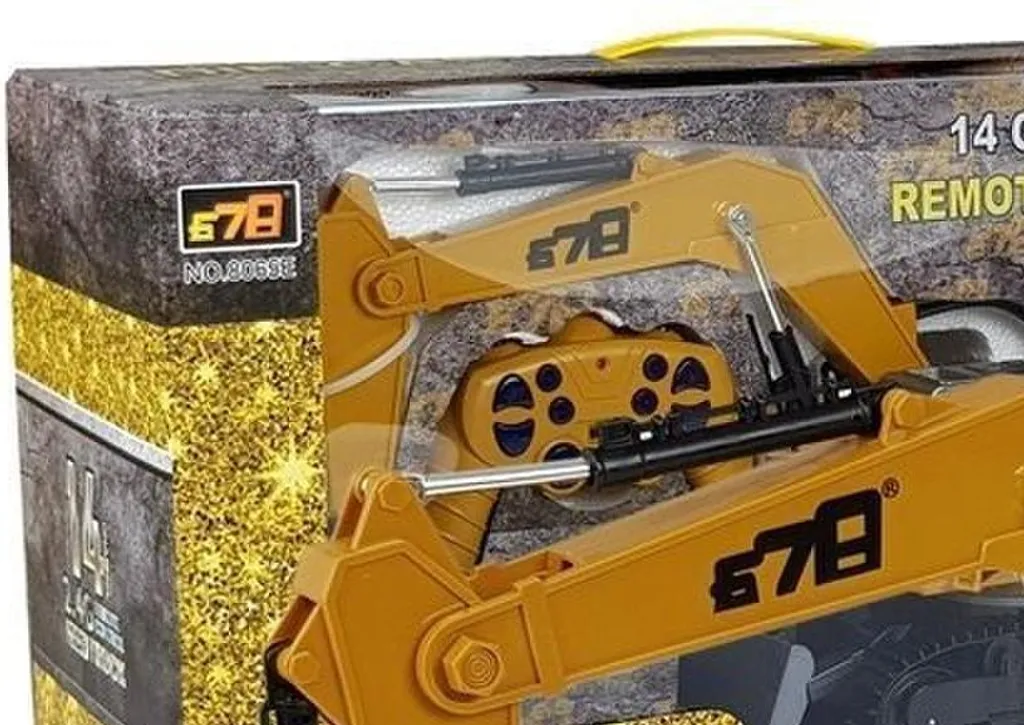 Excavateur RC 2.4G Jaune Clair - Pelleteuse Télécommandée 11 Canaux