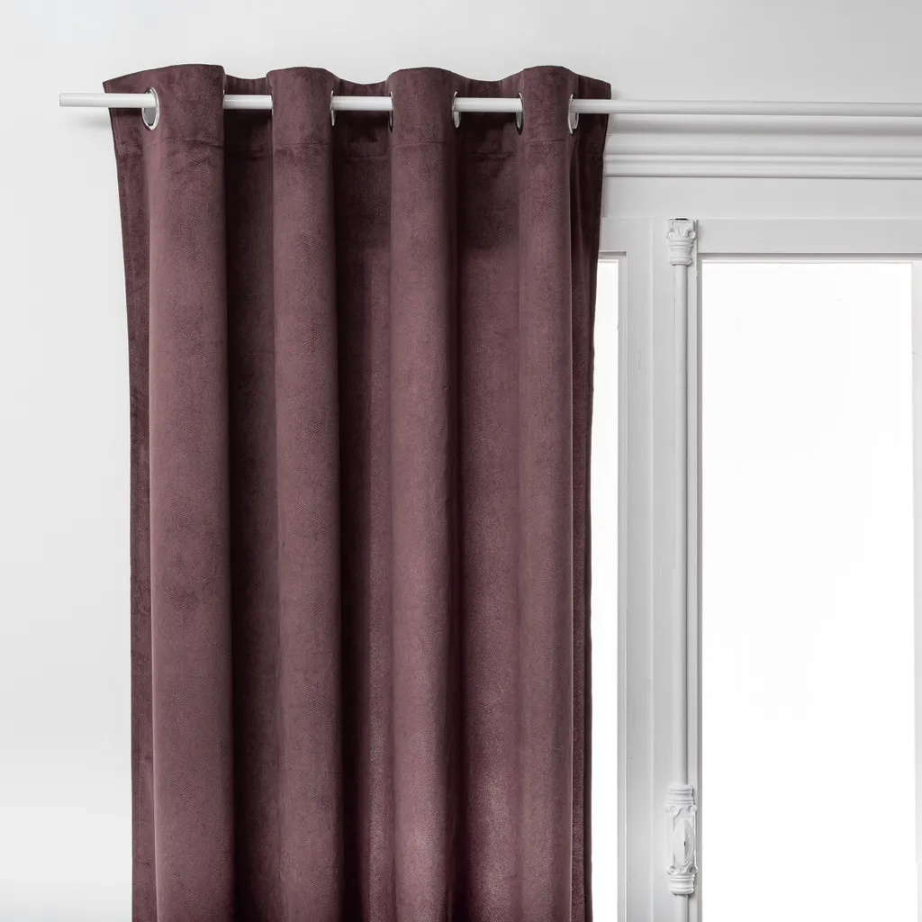 Rideau Tamisant Lilou Violet 140x260 cm en Tissu Fluide Finition Pro