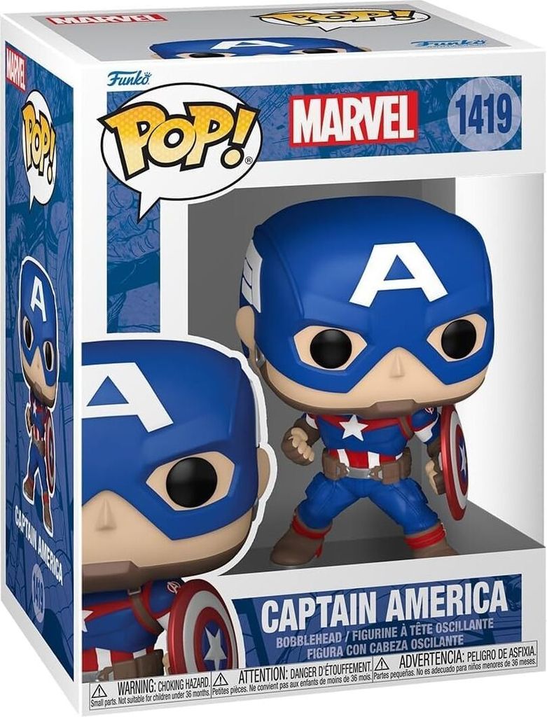 FUNKO Pop! Marvel - Figurka winylowa Kapitan Ameryka Immagine del prodotto 