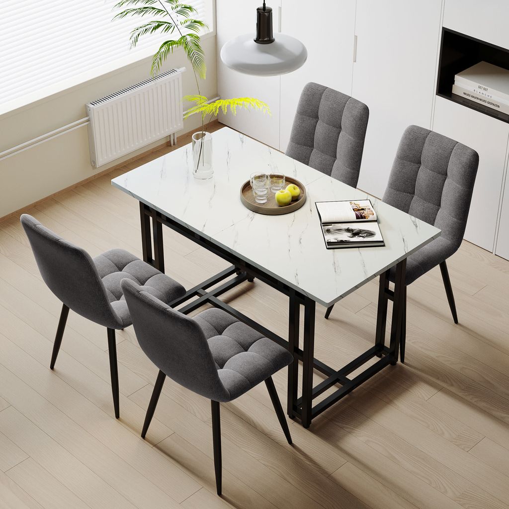 okwish Tavolo da pranzo con 4 sedie, sedie da pranzo Immagine del prodotto 