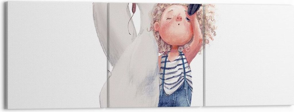 Bild auf Leinwand - Leinwandbild - 3 Teile - Albatros Kind Bild - 150x50cm - Wand Bild - Wanddeko - Wandbilder - Leinwanddruck - Bilder - Wanddekor...