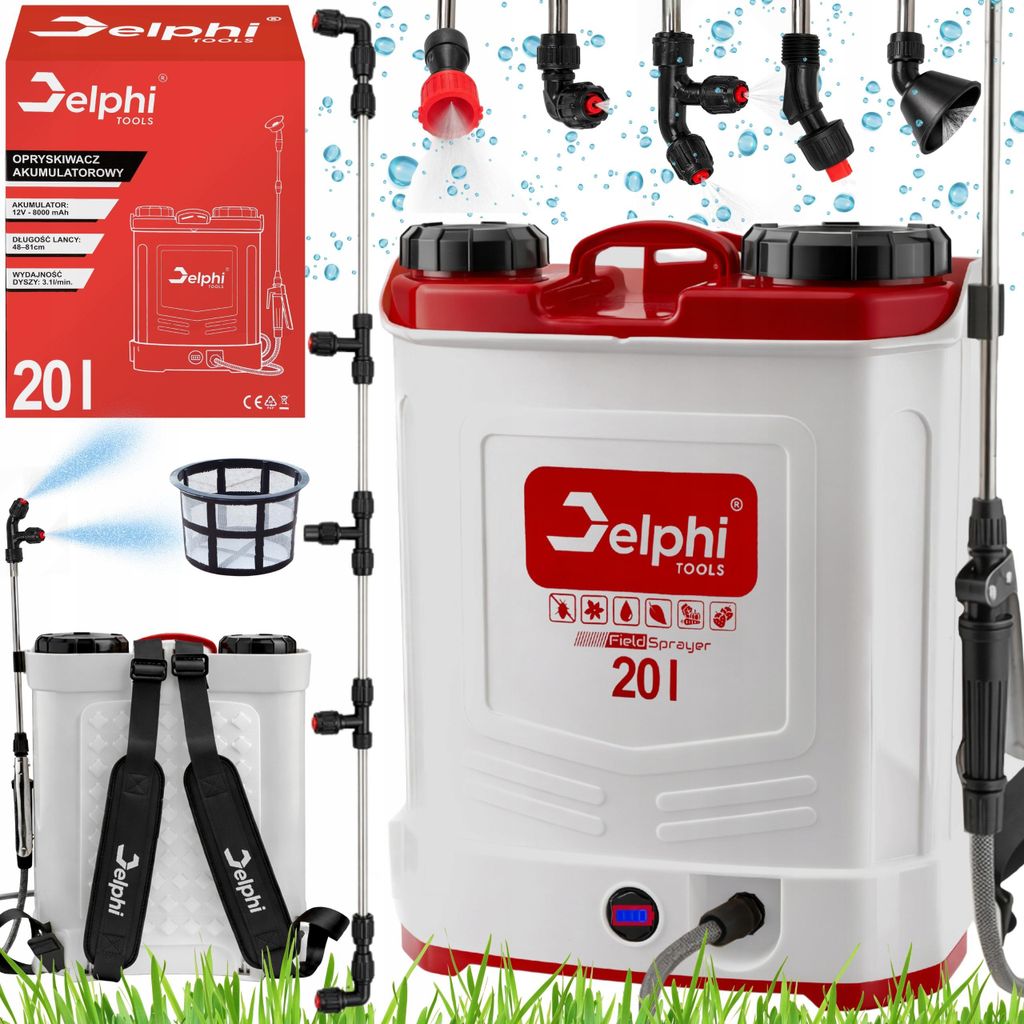 Akku-Drucksprüher 20 l Rückenspritze Garten 8 Ah mit Schlauch und Düsen