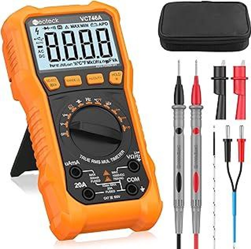 Neoteck Digital Multimeter Voltmeter 6000 Zähler Spannungsprüfer AC/DC Strom Spannung True RMS Widerstand Kapazität NCV Live Frequenz Temperatur...