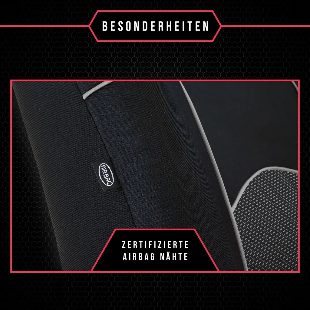 Coprisedili Auto Sport Nero per Golf II | Anteriori 1+1 Universali - 7