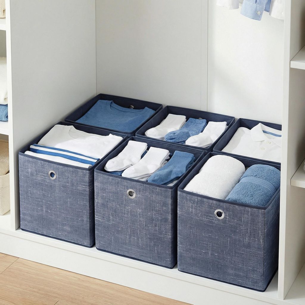SONGMICS Ordnungsboxen, 6er Set, aus Vliesstoff mit Griff, Produktbild 