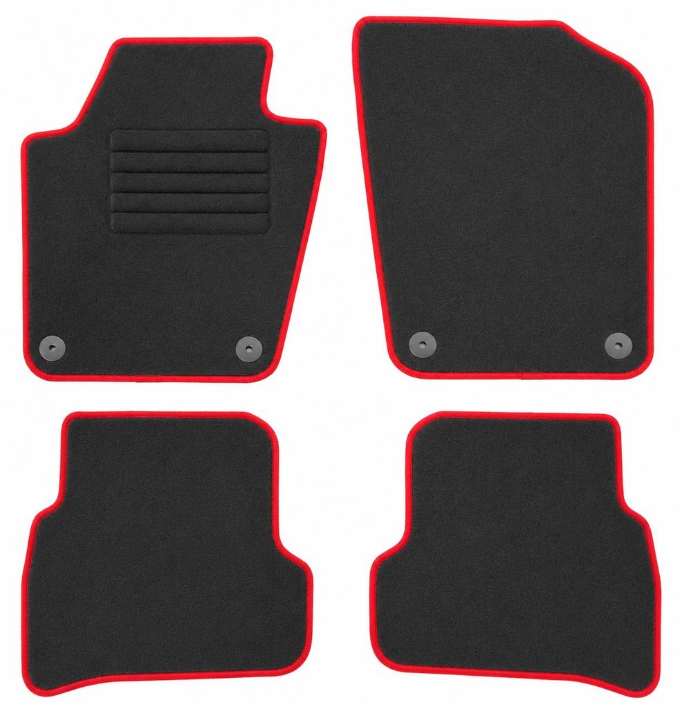 Fußmatten-Set für VW Polo 6R, 06/2009-08/2017, 4-teilig, Schwarz