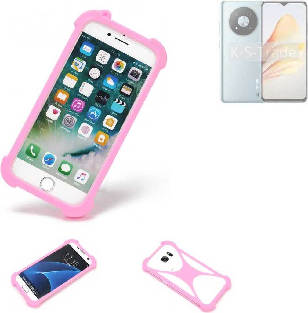 K-S-Trade Handy Hülle kompatibel mit ZTE Voyage 40 5G Schutz Hülle Bumper Silikon Schutz Hülle Cover Case Silikoncase Silikonbumper TPU Softcase