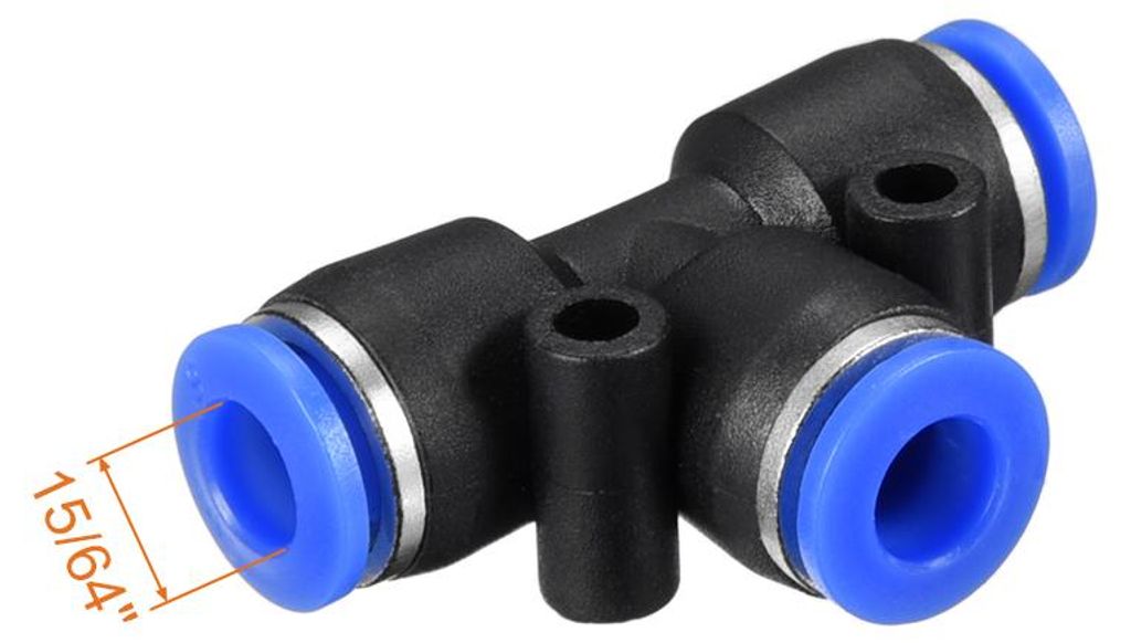 5Stk. Plastik T f?rmig Drš¹cken Zum Verbinden Rohrverschraubung 6mm oder 15/64" od Drucksperre Blau