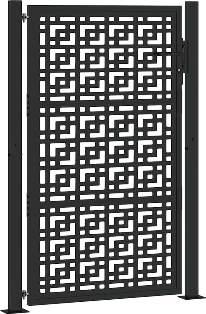 Gartentor Schwarz 100x150 cm Stahl Kreuz-Design