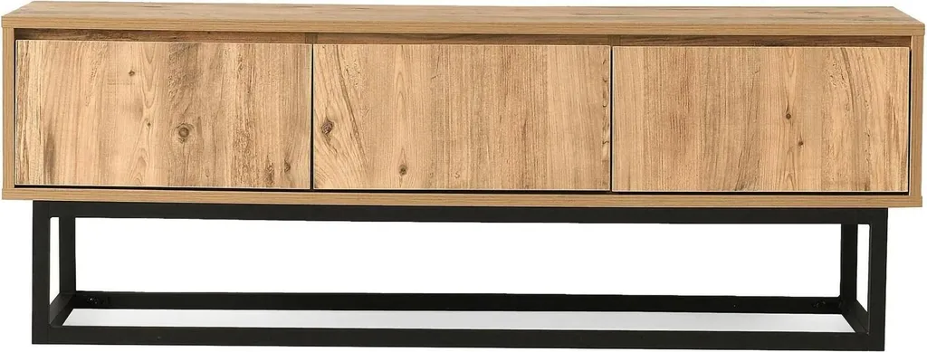 Meuble TV Ignazia Chêne Brun - Fini le Désordre avec ses 3 Tiroirs 140cm
