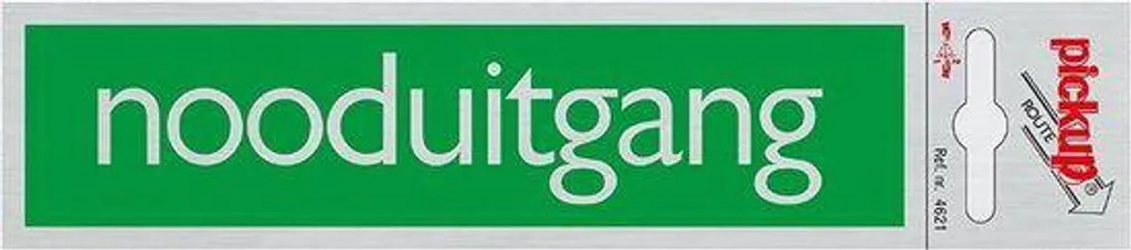 Autocollant Vert 165x44mm - Sortie de Secours - Conforme ERP