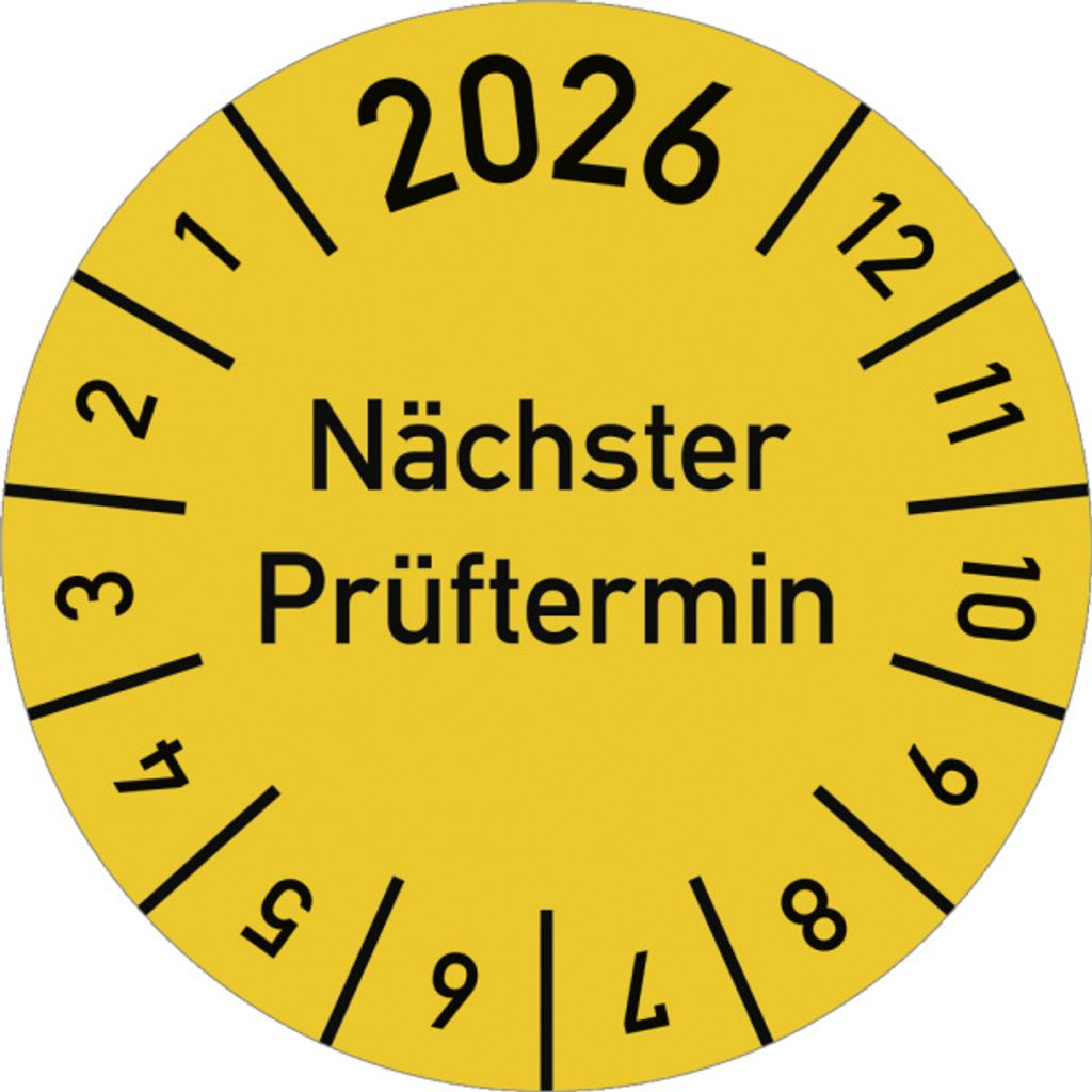 Dreifke Prüfplakette 2026 Nächster Prüftermin, Dokumentenfolie, Ø 15 mm, 10 ...