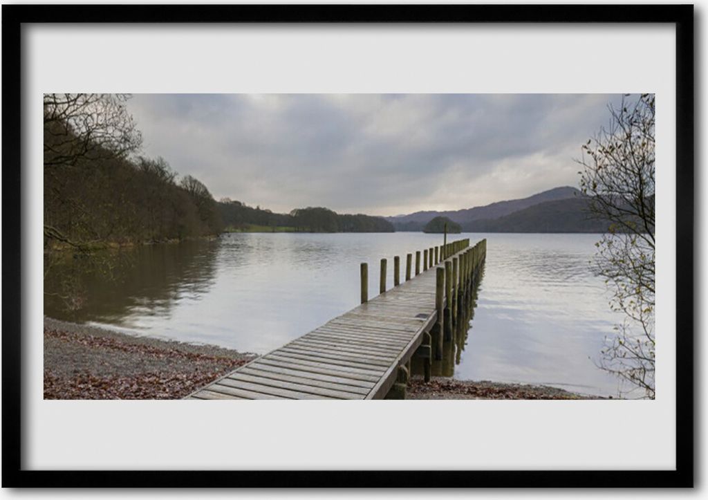 Bild 100x70 MDF-Rahmen Wandkunst Architektur Bridge Lake