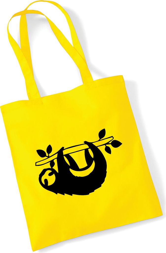 Huuraa Jutebeutel Faultier Silhouette 10 Liter Yellow Baumwolle Tasche Geschenkidee