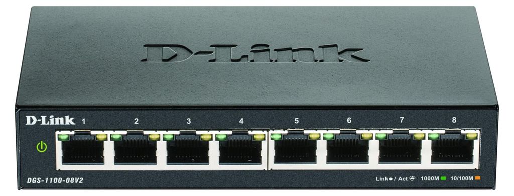 D-Link DGS-1100-08V2, Zarządzany, L2, Gigabit Ethernet Zdjęcie produktu 