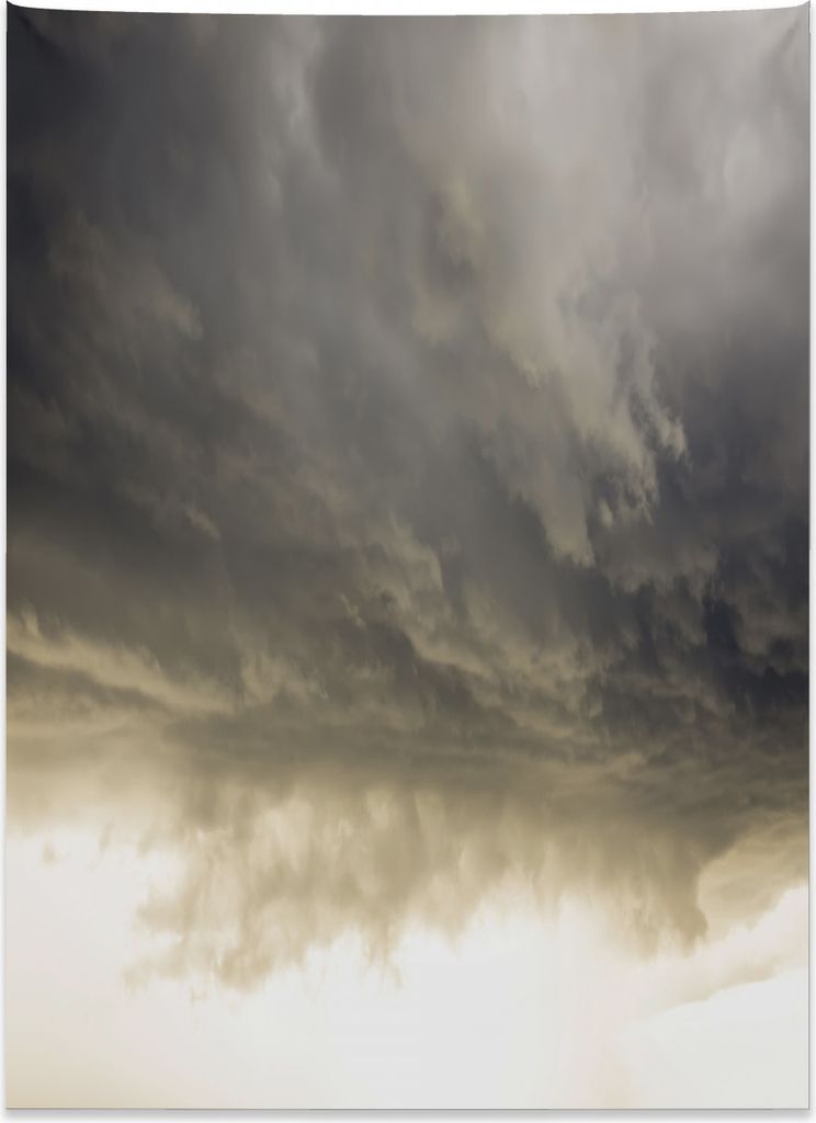 Abakuhaus Grau Wandteppich, Bewölkter dunkler Himmel-Hurrikan aus Weiches Mikrofaser Stoff Kein Verblassen Klare Farben Waschbar, 110 x 150 cm, Grau