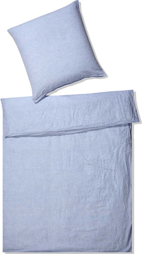elegante Halbleinen-Kissenbezug einzeln Breeze Farbe bleu Größe 70x90cm