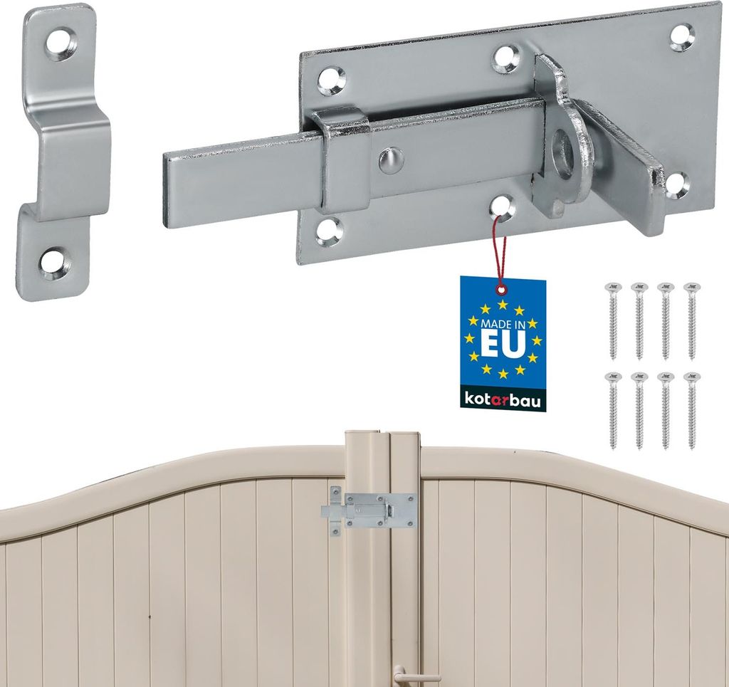 KOTARBAU Universal-Geraderiegel für Türen, Tore und Vorhängeschlösser, Stahl, 100 mm