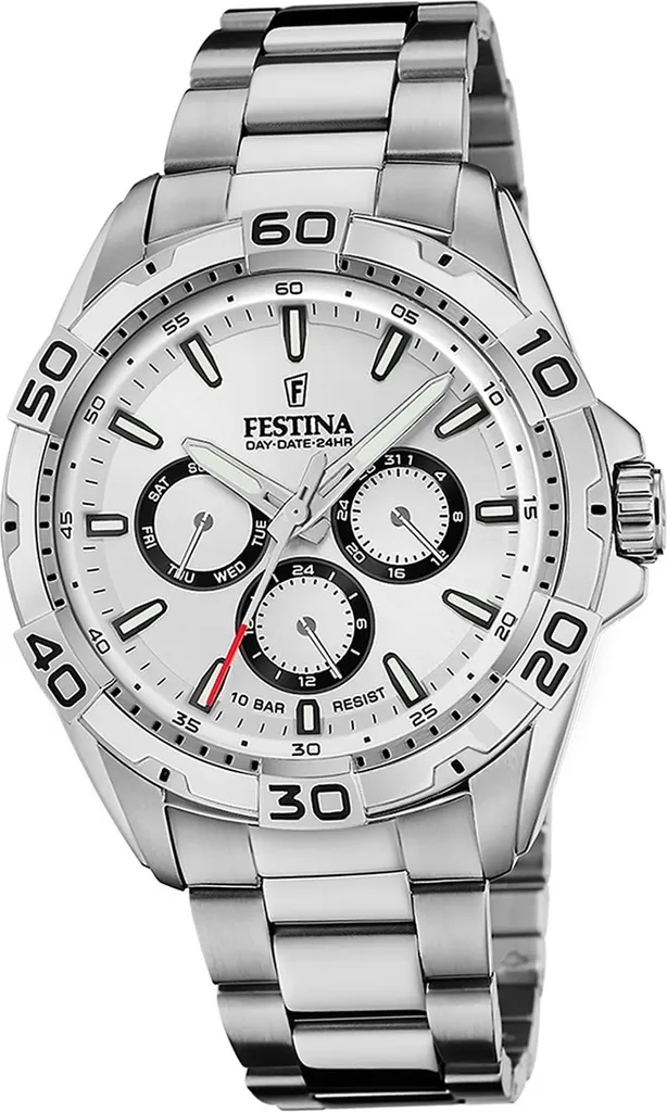Montre Festina Homme Argent en Acier Inoxydable Anti-corrosion Luxe