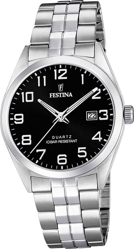 Festina Edelstahl Herren Uhr F20437/4 Armband-Uhr silber Klassik D2UF20437/4