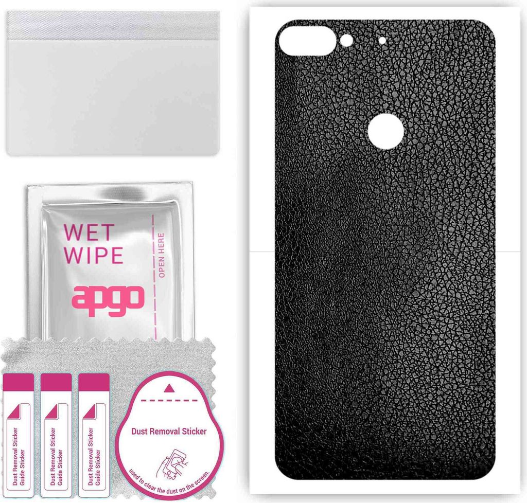apgo Rückseite Schutzfolie, Skin, kompatibel mit HTC Desire 12 Plus, Hinten Displayschutzfolie aus Vinylfolie, kratzfest, einfache Montage - Schwa...