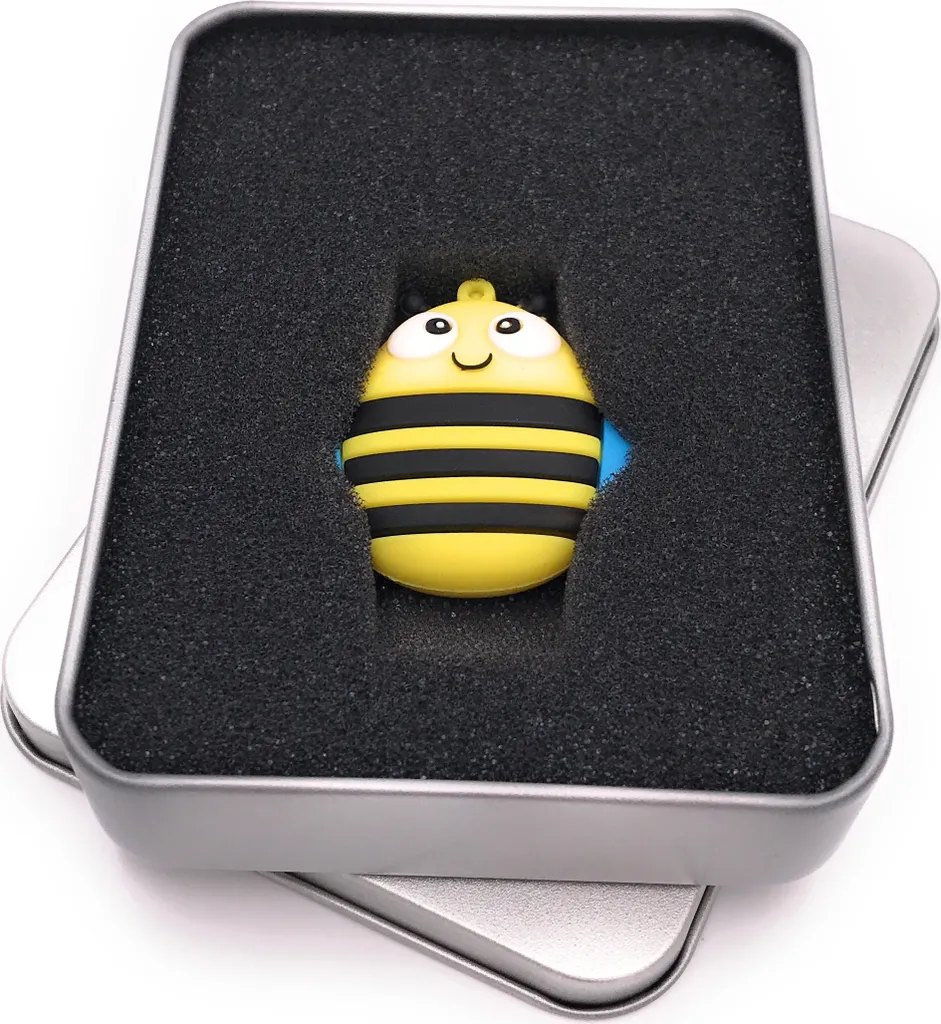 Onwomania Clé USB 128 Go USB 3.0 Abeille Mignonne en Boîte Cadeau Alu