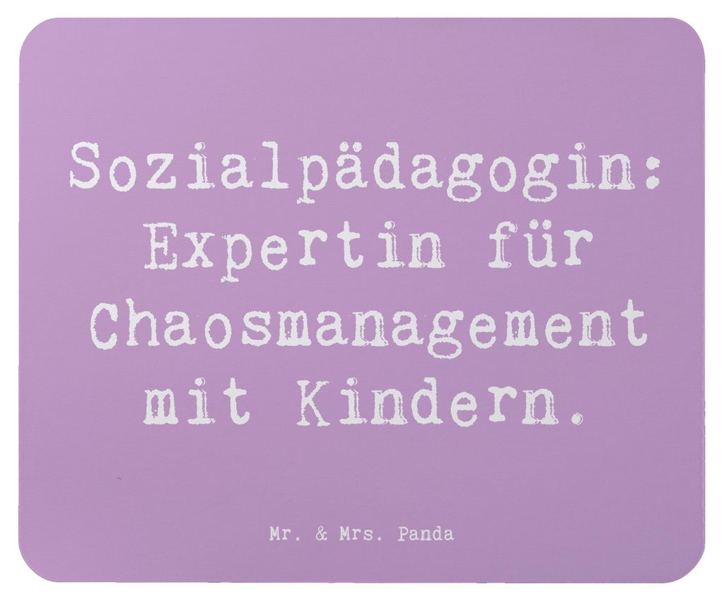 Mr. & Mrs. Panda Mauspad Spruch Sozialpädagogin Chaosmeisterin - Lavendeltraum - Geschenk, Mouse Pad, Empathie, Berufsprodukte, Berufe, sozialer B...