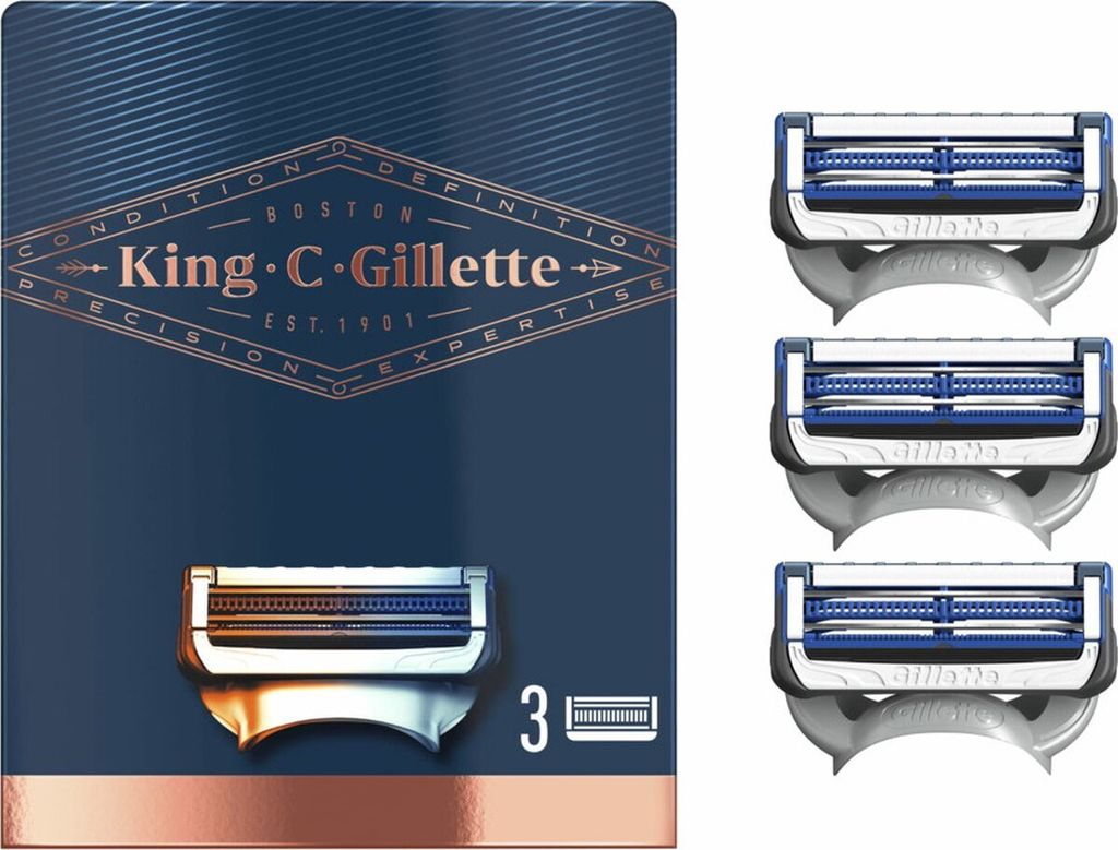 Lamette da barba King C. Gillette Neck - 3 ricariche Immagine del prodotto 