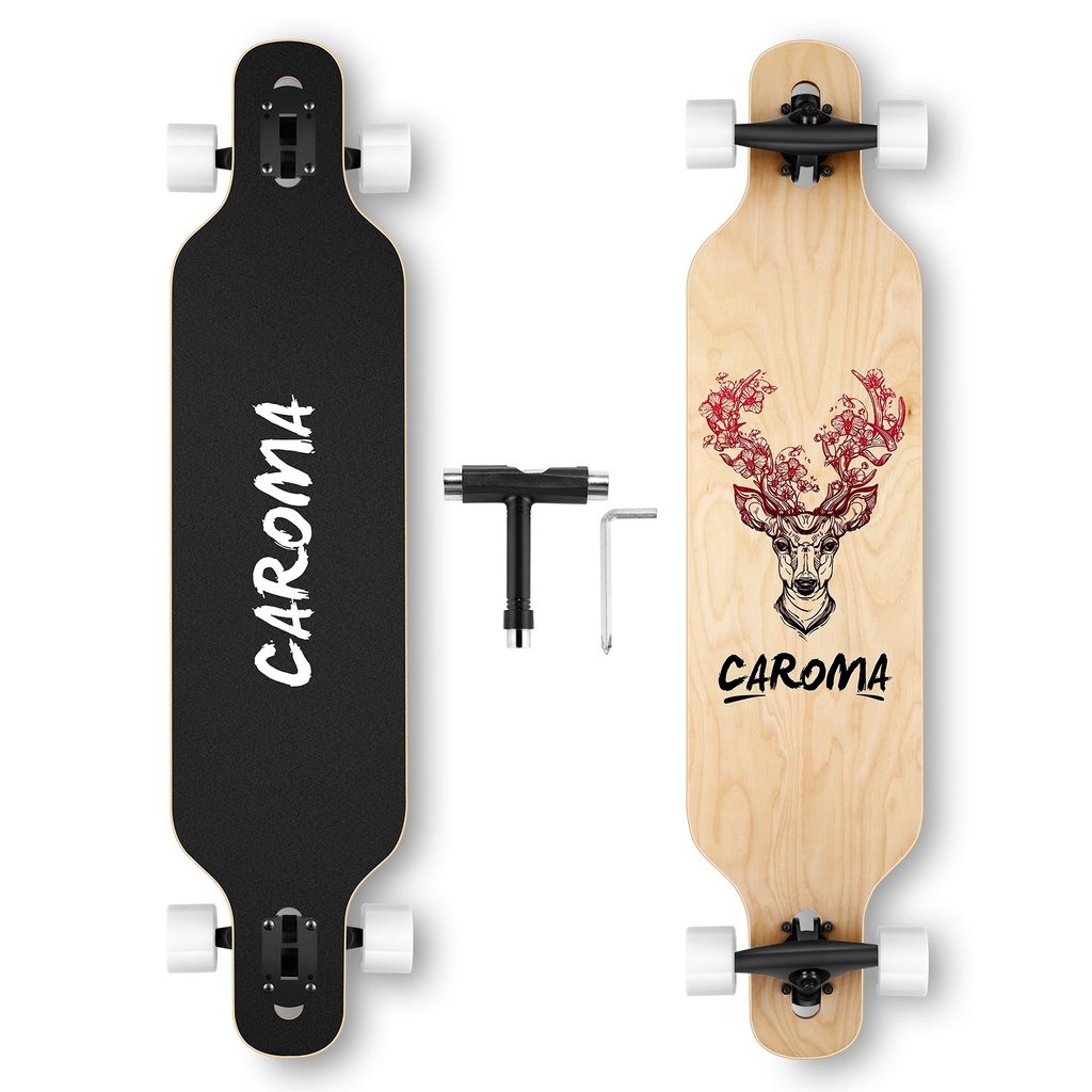 Caroma Skateboard Cruiser Board Komplette Skate Board 9-lagigem Ahornholz ABEC-7