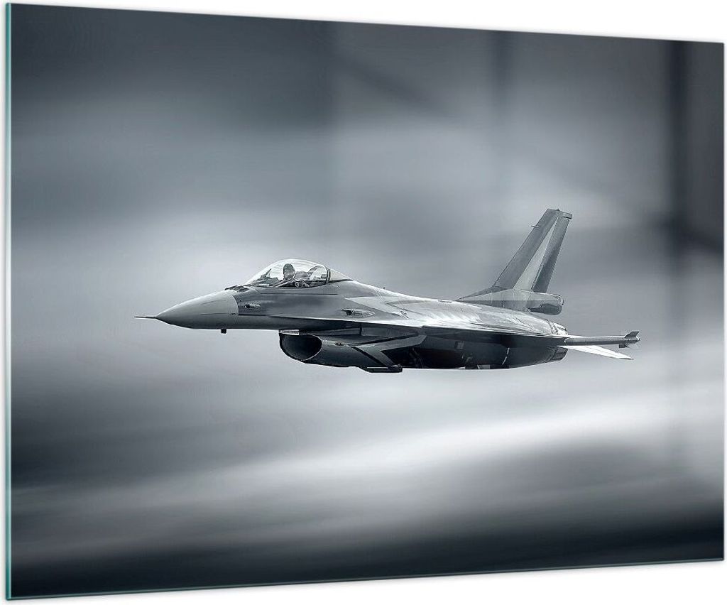 Bilder auf glas - Flugzeug Himmel Flug - 100x70cm - Glasbilder - Wandbilder - Kunstdruck - zum Aufhängen bereit - Wanddekoration aus Glas - Glas B...