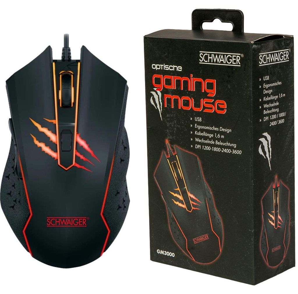 Schwaiger USB Gaming Maus RGB LED Beleuchtet Gamer Mouse 6 Produktbild 