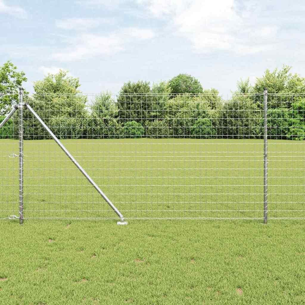 Maison Exclusive - Zaun mit Pfosten Silber 1,2 x 10 m Stahl