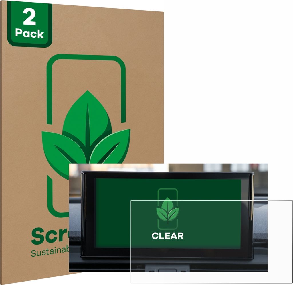 2x ScreenLeaf Schutzfolie für Audi Q5 2021 MMI Navigation Plus 10.1" nachhaltiger Displayschutz Display Schutz Folie Klar Transparent